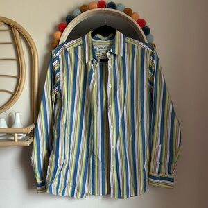 Vintage Pendleton Colorful Striped Cotton Button Down Long Sleeve Shirt Top